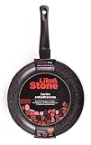 Gold Apple – Sartén con revestimiento de piedra antiadherente vitro-inducción 3 mm – Color negro (26 cm)