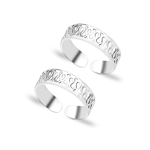 TARAASHCutwork 925 Sterling Silver Toe Ring for Women