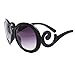 Produktbild flyyfree Vintage Style Damen Sonnenbrille UV400 Big Rahmen Brillen Shades (schwarz)