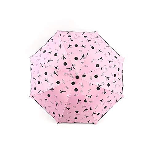 Preisvergleich Produktbild YJJY Regenschirm Winddichte Taschenschirme -Umbrella Sunscreen Clear Rain Dual-Use-Regenschirm,Pink