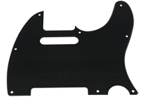 KAISH Battipenna a 8 fori per chitarra Tele TL Pick Guard piastra antigraffio per USA/Messico Telecaster/Tele nero 1 strato