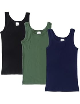 HERMKO 2800 3er Pack Jungen Achselhemden im Farben-Mix