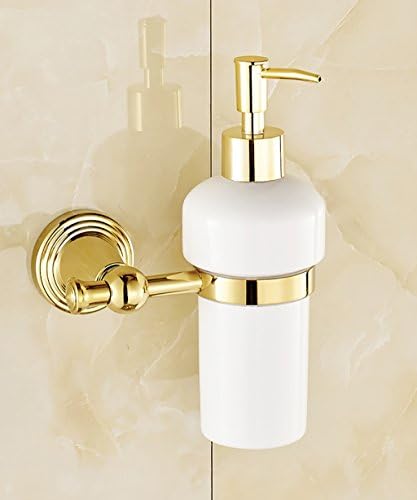 Lotion Dispenser European Copper Soap Dispenser Wall-mounted Press-style Soap Bottle For Bathroom, Hotel, Home ( Color : Gold )