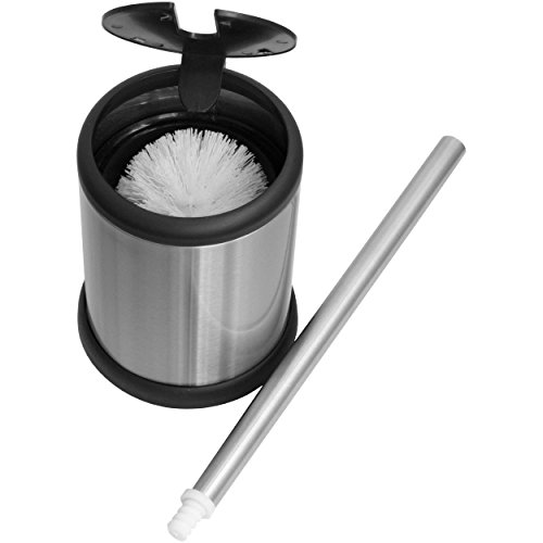 Oxid7® WC Garnitur Bürste Toilettenbürsten Halter Ständer inkl. Toilettenbürste WC-Garnitur Klobürste Bürstengarnitur WC-Bürstenhalter Toilettenbürstenhalter stehend - 4