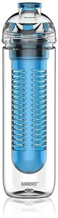 Sports Bottle 500 ml, Transparent BPA FREE Sports Bottle Infuser for Water with Herbs or Fruits, Sports Bottle for Running, Gym, Office, Suitable for Cold and Hot Drinks. Made of TRITAN - durable, Clear and SAFE Plastic