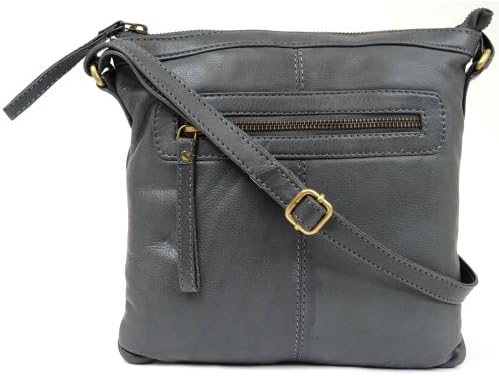 Ladies Butter Soft Premium Leather Cross Body Bag with Adjustable Shoulder Strap (Red, Black, Blue, Brown, Charcoal Grey, Tan or Ox Brown)