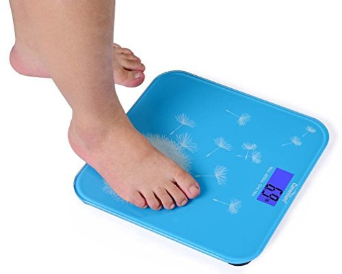Canwelum „Intelligente durchtreten & Auto-off“ Praezise Digitale Personenwaage, Digitale Koerperwaage, Koerper Waage, mit Loewenzahn modischen Stil (blau) - 2