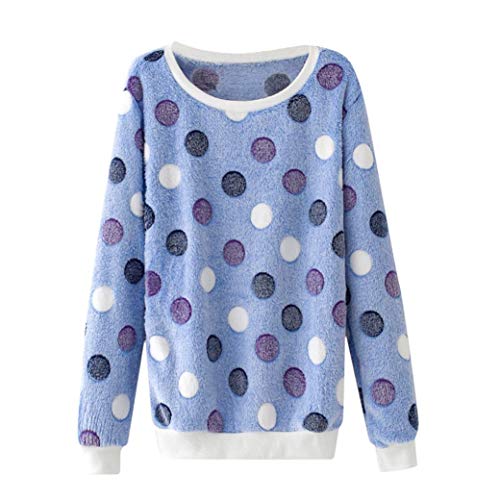 Sonnena Femmes Shirts Nouvea Automne Hiver Mode Décontractée Blouse Manche Longue Chandail Impression Corail Toison Sweatshirt Tops