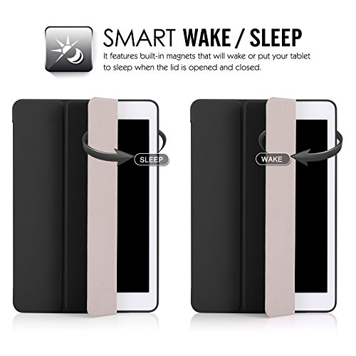 MoKo Hülle für Apple iPad Air 2 – Ultra Slim Kunstleder Schutzhülle Leder Hülle Tasche Ledertasche Etui Smart Case Cover mit Standfunktion Auto Sleep/Wake up Funktion für Apple iPad Air 2/iPad 6, Schwarz - 7