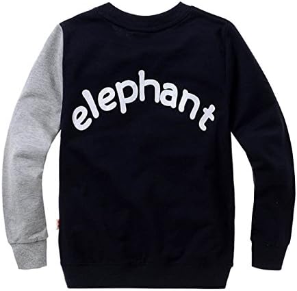 KKia Boys Girls Jumpers Elephant Print Sport Long Sleeve Pullover Sweatshirt T-Shirts Tops 2-7Y