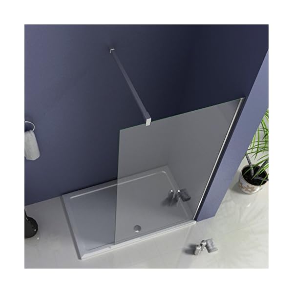 2000mm Height Wet Room Screen Shower Enclosure 8mm Glass Panel with Support Bar + 250mm End Panel - Image 3