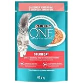 PURINA ONE Kısırlaştırılmış Kediler İ&ccedil;in sos icerisinde SOMONLU ve HAVUCLU mini filetolar Yaş Kedi Maması 85 Gram, 48 Adet
