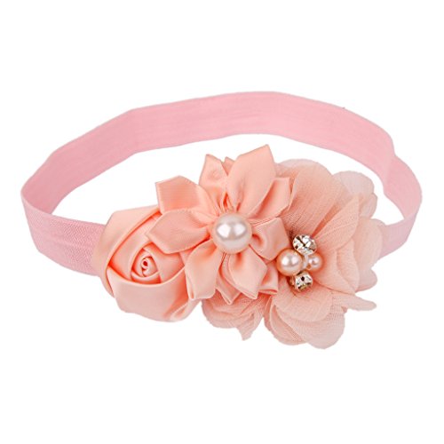 Baby Girl Flower Headband Hair Band Photography Headwear (Peach)