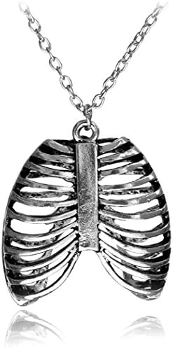 JapanAttitude Gothic Vintage Anatomy HUMAN Rib Cage Pendant Silver Necklace