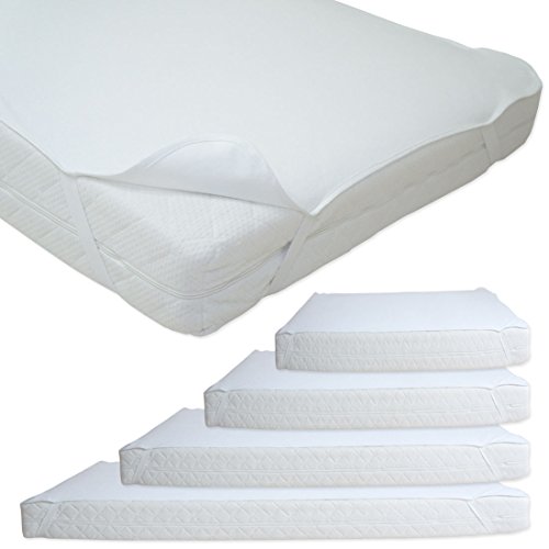 Nurtextil24 Matratzenauflage Inkontinenz Farbe Weiß alle Größen 60 x 120 cm Wasserdicht Matratzenschoner