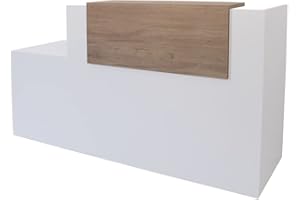 Genérico OFILIKE. Mostrador de Recepción. Módulo Recto y Adaptable Clínicas, Oficinas (140cm Ancho, Roble)