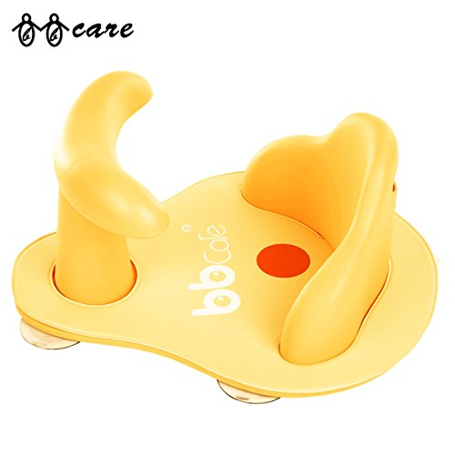 BBCare® Asiento de Baño y Mini Alfombrilla Suave con Indicador de Agua Caliente Seguro para Bebés-Amarillo