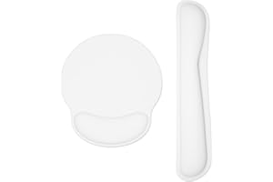 Dapesuom Tastatur-Handgelenkauflage und Mauspad mit Handgelenkstütze, Memory-Schaum-Handgelenkauflagen für Tastatur und Maus, ergonomisches Handgelenkpolster mit rutschfester Unterseite, Elfenbeinweiß