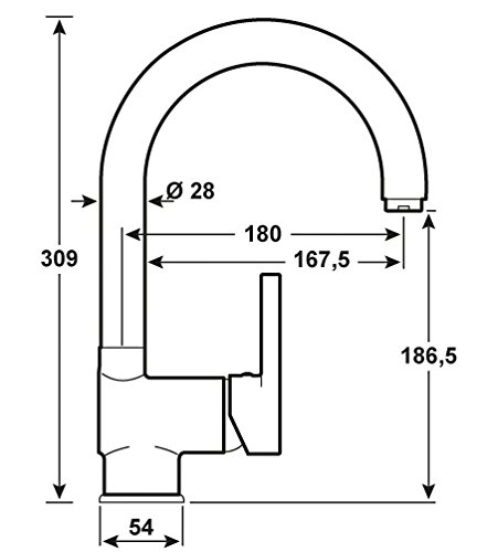 Cornat Skagen Spültisch-Einhebelmischer Niederdruck, chrom, SKA52 - 2