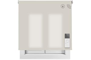 EB ESTORES BARATOS Smart Roll Wi-Fi Transúcido/Estor Enrollable Inteligente/Programación Horaria/Alexa/Google Home/RF/Color: Arena. Medidas: 164cm x 220cm