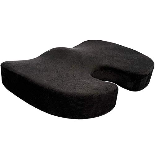 Cush Comfort Cuscino Antiscivolo in Memory Foam - Cuscinetto per l'Allineamento della Colonna Vertebrale sulla Sedia per Un Sollievo dal Mal di Schiena (Extended EU/DE)