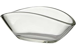 CURV BAR Glas Pflanzschale oval 17cm x 6cm x 8cm Pflanzschiffchen Klarglas