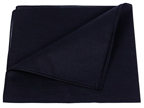 Alsino Bandana Zandana lisa, Pañuelo liso 100% algodón. negro Talla única