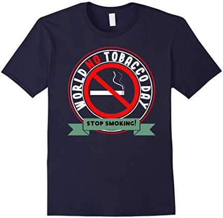 Men's World No Tobacco Day T-shirt Stop Smoking XL Navy