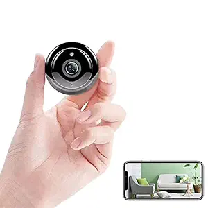 Paroxysm Mini WiFi Full HD Spy IP Camera Hidden Wireless CCTV Security with Microphone Cloud Based Storage Night Vision Motion Detection Two Way Communication Supports SD Card for Home & Car (Black)