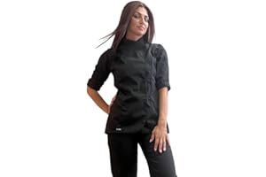 tessile astorino Giacca Cuoco Donna Personalizzata Casacca Chef da Cucina per Ristorante Pizzeria Hotel Pasticceria Divisa da Lavoro Personalizzabile Vari Colori