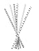 Produktbild 20 Strohhalme Punkte und Streifen / schwarz weiß Ø0,6cm x H19,5cm