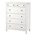 Produktbild Unbekannt IKEA HEMNES Kommode mit 6 Schubladen; weiß gebeizt; aus Massivholz; (108x131cm)