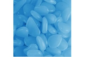 JAMTECH Florescent Glowing Stones Garden Pebbles Rocks Indoor Outdoor Decor Luminous Stone for Walkways Driveway Yard Grass Fish Tank Halloween Decoration - 100PCS (Blue)