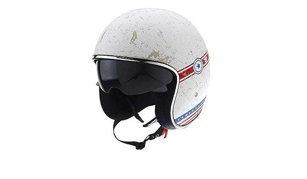 Hyp Casco A-Cafe Racer Star Bianco L : Amazon.it: Auto e Moto