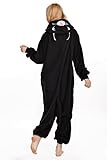 ABYED® Jumpsuit Tier Karton Fasching Halloween Kostüm Sleepsuit Cosplay Fleece-Overall Pyjama Schlafanzug Erwachsene Unisex Lounge,Erwachsene Größe S - für Höhe 150-158cm Schwarze Katze -