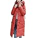 Produktbild Damen Winterjacke Wintermantel Lang Ronamick Daunenjacken Mäntel Jacken Outwear Frauen Warm Einfarbige Reißverschluss Kunstpelz mit Kapuze Fischschwanz Dick Slim(XXL, Rot)