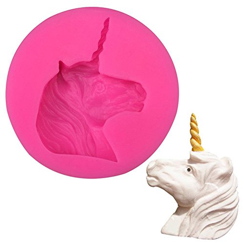 LEMAIKJ Einhorn Ausstechform,6.2CM×6.2CM×1.1CM,Silikon Fondant Form Cookie Form,Kreative Einhorn Schokoladen Form Keks Aussteche - 2