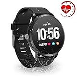 YoYoFit Fitness Armband Tracker, IP67 Wasserdicht mit GPS Schrittzähler Uhr Herzfrequenz mit Pulsmesser Blutdruck Blutsauerstoff Wetter Musik Steuerung Stoppuhr für Kinder Damen Herren Geschenk