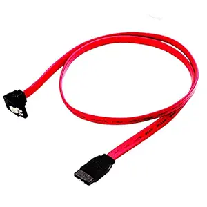 Hulk SATA III 6.0 Gbps SATA Cable with Locking Latch (SATA 3 Cable) Straight to 90 Degree Angle(Red)  12 Inches (Pack of 1)