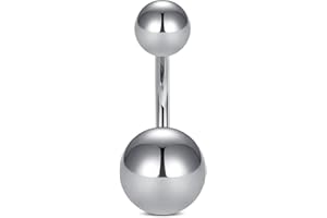 AceFun Piercing ombligo Titanio plata oro,6mm 8mm 10mm 12mm 14mm 16mm para mujer 1 pieza 14G Piercing Titanio ombligo Barbell Joyería Body Piercing corta curvada Joyas para cuerpo Piercings rectos