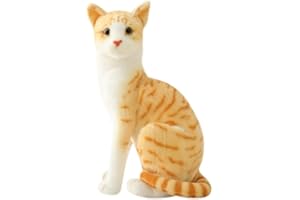 LICHENGTAI Simulazione Peluche Gatto Giocattolo, Realistica Addormentato Vita Gatto, Gattino di Peluche Simpatico Gatto Giocattoli Simulazione Seduto Gatti Giocattoli di Peluche Regalo per Bambini, 35CM