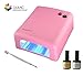 Proxima Direct® 36 Watt UV Nail Gel Lamp Light Gel Curing Nail Dryer with OULAC top and base coat Nail Gel Polish and Cuticle Pusher, Ideal for Shellac Nail Varnish