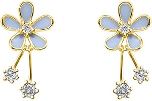 SLUYNZ 925 Sterling Silver Daisy Earrings Studs for Women Girls Pretty Flowers Stud Earrings