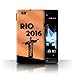 Produktbild Stuff4 Hülle / Case für Sony Xperia Miro/ST23I / Orange Muster / Rio Olympisch Kollektion