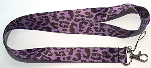 Mobile Phone Neck Strap/ Lanyard With Purple Leopard Motif Pack of 1
