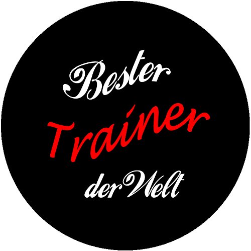 runder Flaschenöffner Button 56 mm mit Spruch Bester Trainer inkl. Band zum Umhängen - 4