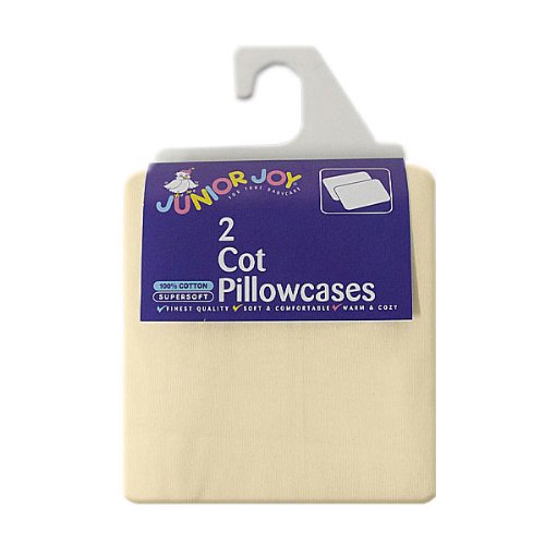Junior Joy Cot Cotton Pillow Case (Pack of 2, Cream)