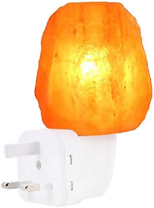 ALFALED Mini Salt Lamp, Hand Carved Himalayan Salt Lamp Natural Salt Rock Lamp Wireless Night Light with CE-Approved Wall Plug for Air Purifying, Relaxing and Decoration