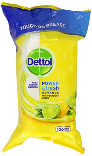 Dettol Power and Fresh Citrus Zest 126 Wipes (Pack of 3)