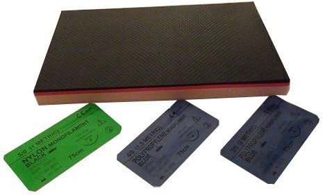 Suturing Doctor Suturing Pad Training Set With Sutures - 3 Layered Black Pad